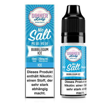 Bubblegum Ice - Dinner Lady Nikotinsalz Liquid 20mg/ml (blau)