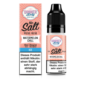 Watermelon Chill - Dinner Lady Nikotinsalz Liquid 20mg/ml (lachsrosa)