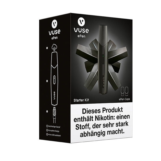 Vuse ePen Starter Kit Schwarz Nic Salts 12mg