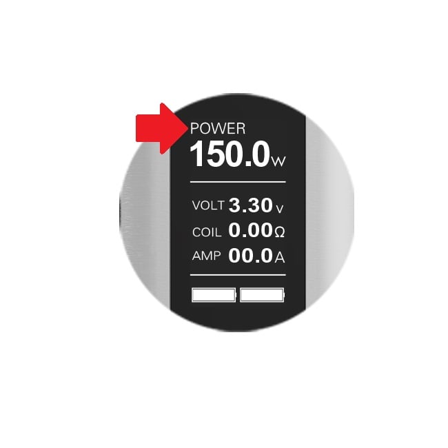 Watt-Modus im Display des Akkuträgers